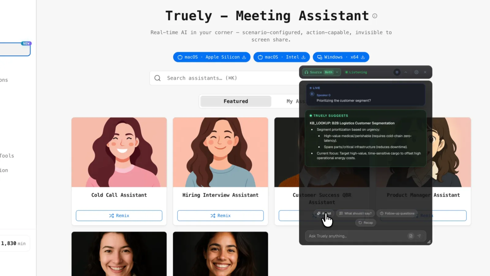 Truely, the built-in meeting assistant