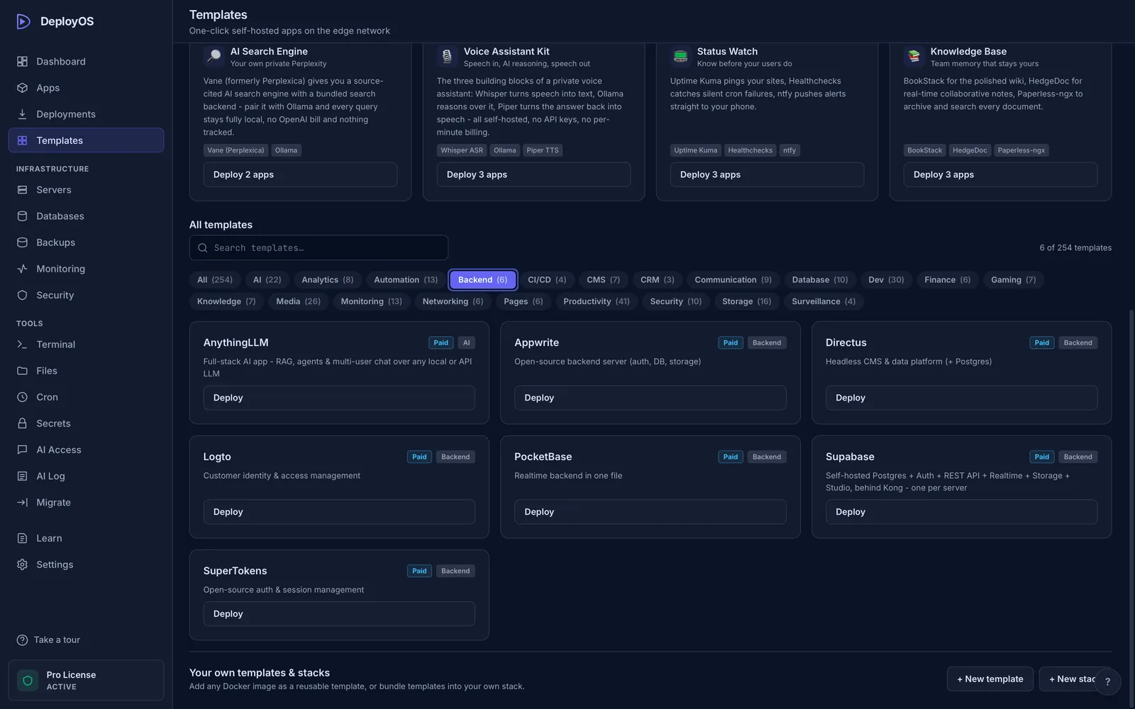 Supabase template setup