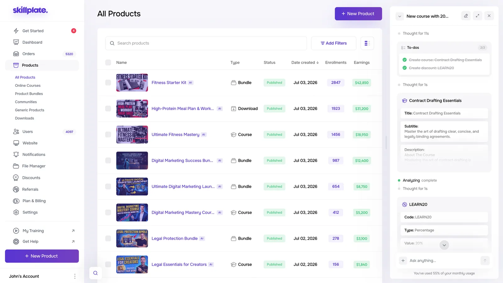 Skillplate screenshot 2 from the AppSumo deal page