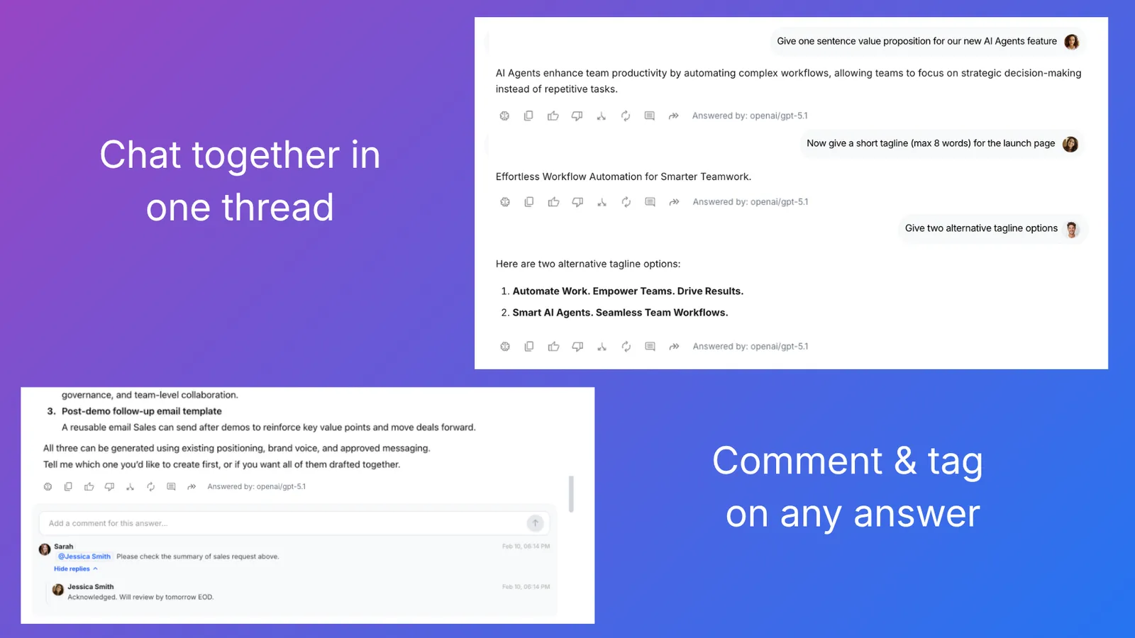 WorkLLM: shared AI threads with teammates