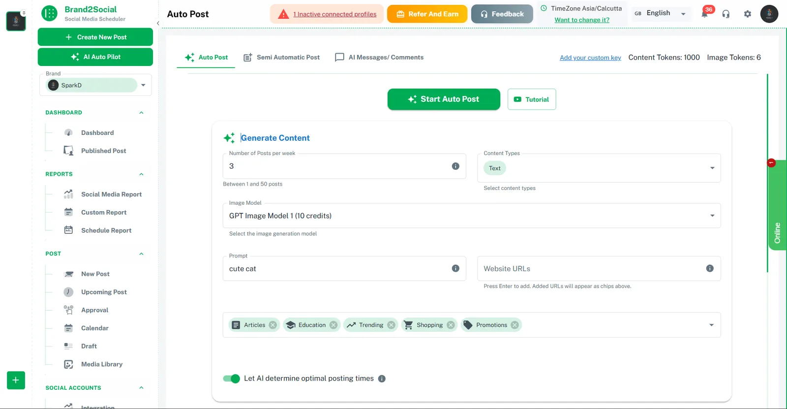 Auto Post and cross-posting settings