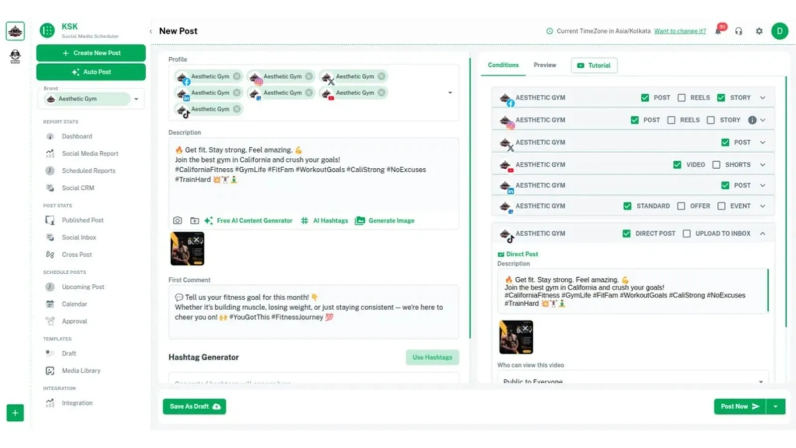 Post scheduling across networks